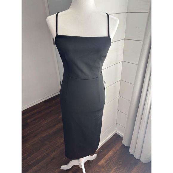 Good American Dress Womens 1 Strappy Bodycon Midi Open Back GDK0138 Evening - Picture 1 of 9